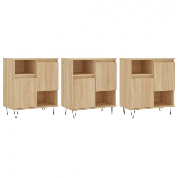 Buffets 3 pcs Chêne sonoma Bois d'ingénierie