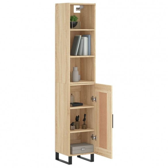 Buffet haut Chêne sonoma 34,5x34x180 cm Bois d'ingénierie