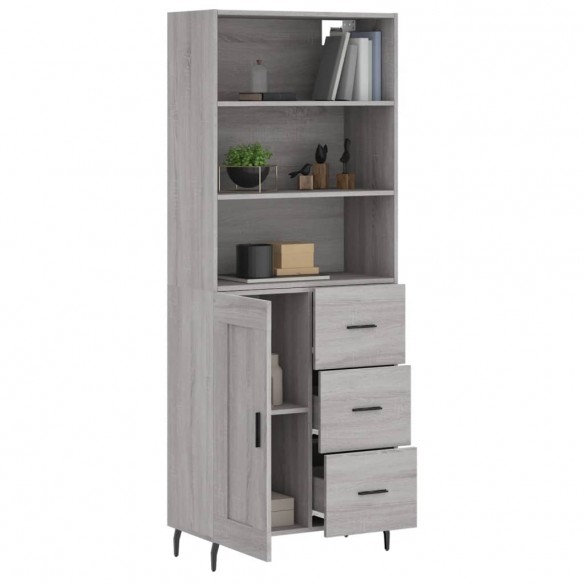 Buffet haut Sonoma gris 69,5x34x180 cm Bois d'ingénierie