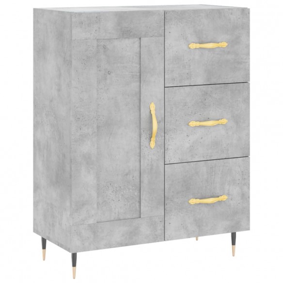 Buffet haut Gris béton 69,5x34x180 cm Bois d'ingénierie