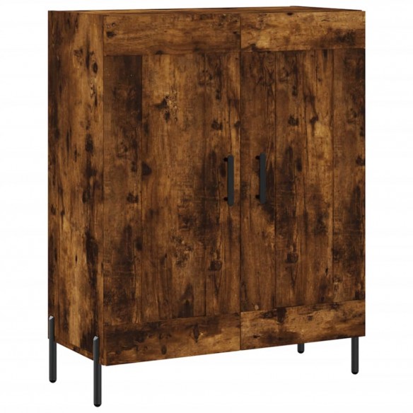 Buffet haut Chêne fumé 69,5x34x180 cm Bois d'ingénierie