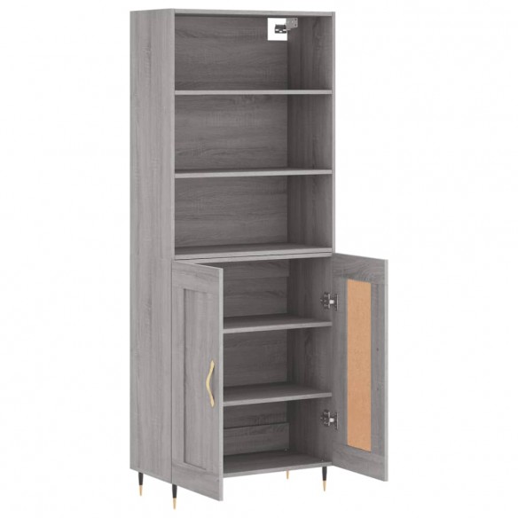 Buffet haut Sonoma gris 69,5x34x180 cm Bois d'ingénierie