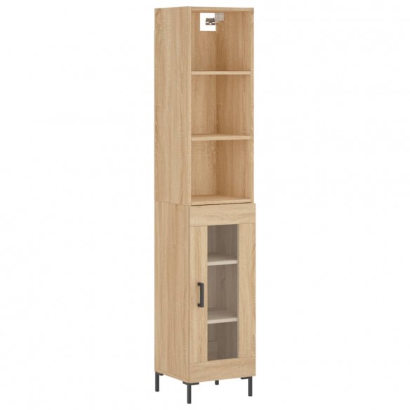 Buffet haut Chêne sonoma 34,5x34x180 cm Bois d'ingénierie