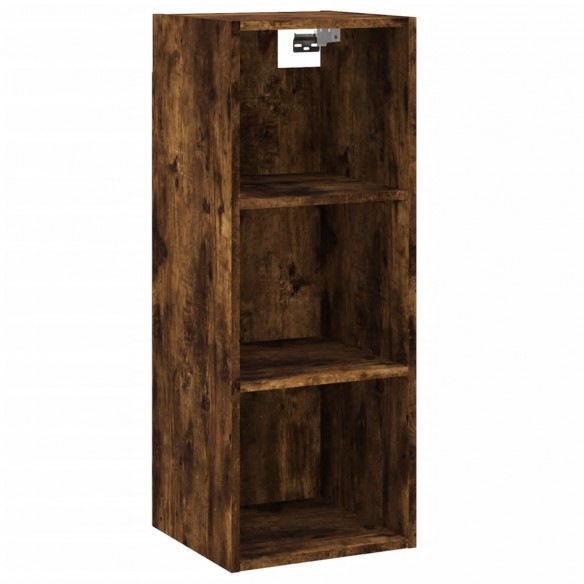 Buffet haut Chêne fumé 34,5x34x180 cm Bois d'ingénierie