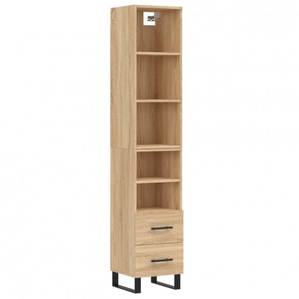 Buffet haut Chêne sonoma 34,5x34x180 cm Bois d'ingénierie