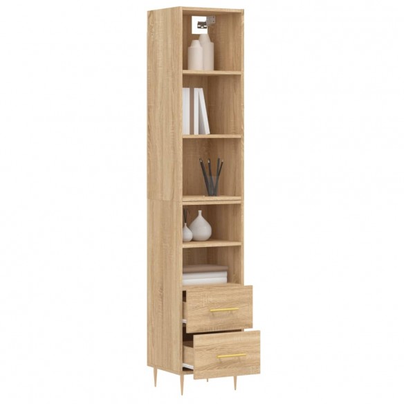 Buffet haut Chêne sonoma 34,5x34x180 cm Bois d'ingénierie