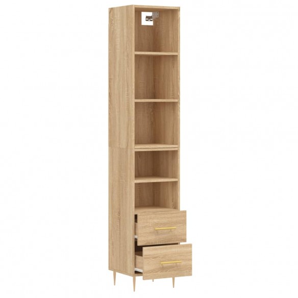 Buffet haut Chêne sonoma 34,5x34x180 cm Bois d'ingénierie