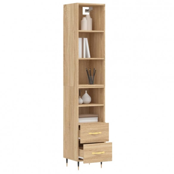 Buffet haut Chêne sonoma 34,5x34x180 cm Bois d'ingénierie