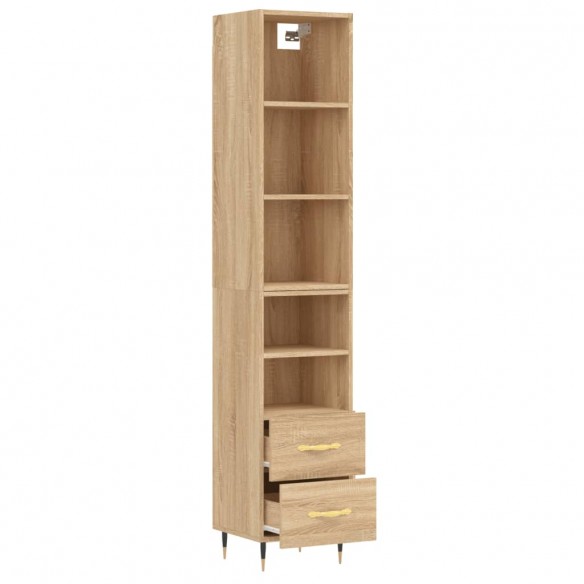 Buffet haut Chêne sonoma 34,5x34x180 cm Bois d'ingénierie