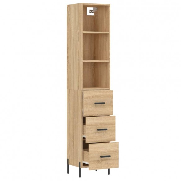 Buffet haut Chêne sonoma 34,5x34x180 cm Bois d'ingénierie