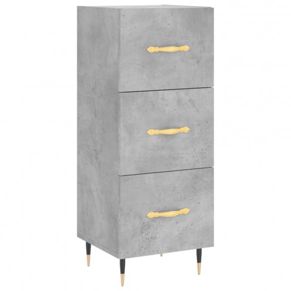 Buffet haut Gris béton 34,5x34x180 cm Bois d'ingénierie