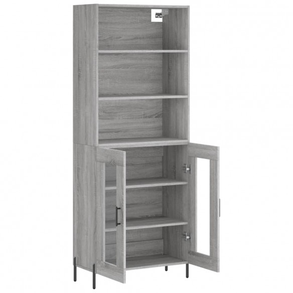 Buffet haut Sonoma gris 69,5x34x180 cm Bois d'ingénierie