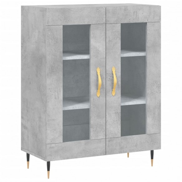 Buffet haut Gris béton 69,5x34x180 cm Bois d'ingénierie