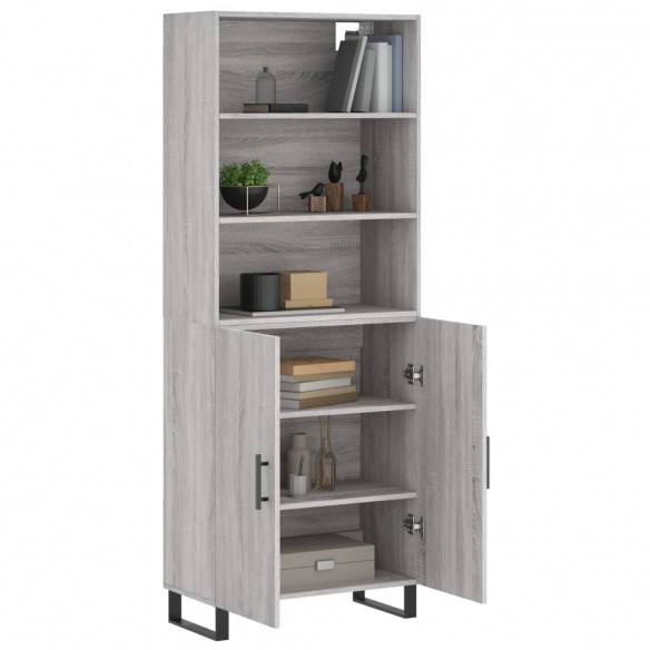 Buffet haut Sonoma gris 69,5x34x180 cm Bois d'ingénierie