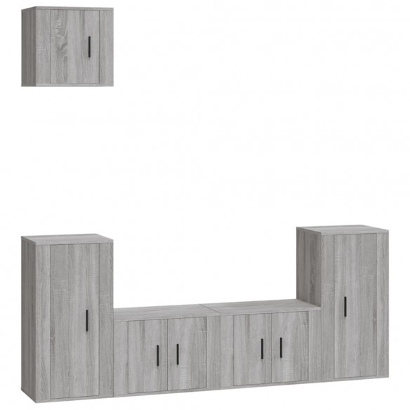 Ensemble de meubles TV 5 pcs Sonoma gris Bois d'ingénierie