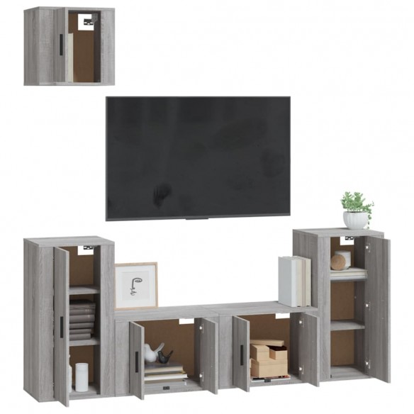 Ensemble de meubles TV 5 pcs Sonoma gris Bois d'ingénierie