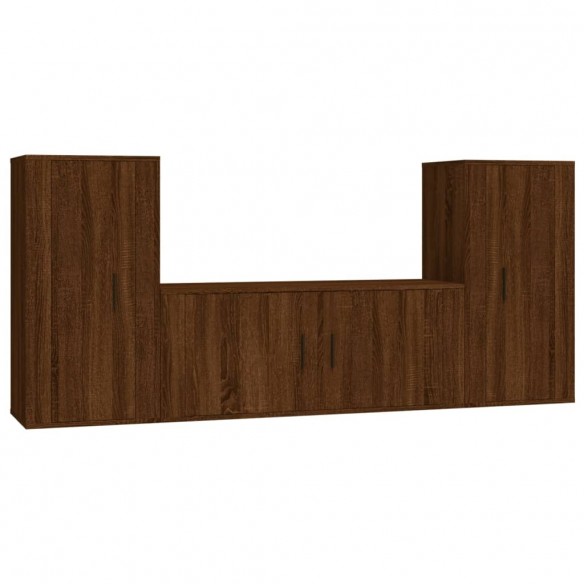 Ensemble de meubles TV 3 pcs Chêne marron Bois d'ingénierie