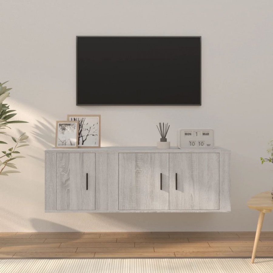 Ensemble de meubles TV 2 pcs Sonoma gris Bois d'ingénierie