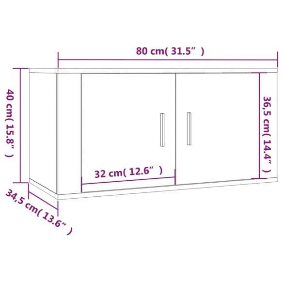 Ensemble de meubles TV 2 pcs Sonoma gris Bois d'ingénierie