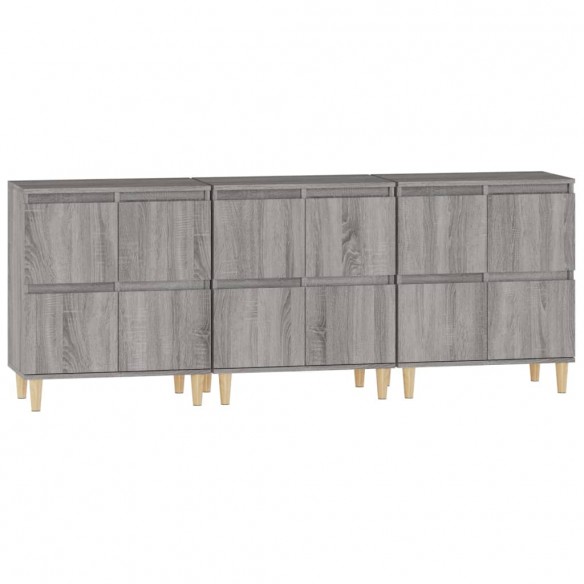 Buffets 3 pcs sonoma gris 60x35x70 cm bois d'ingénierie