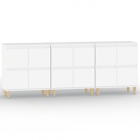 Buffets 3 pcs blanc 60x35x70 cm bois d'ingénierie