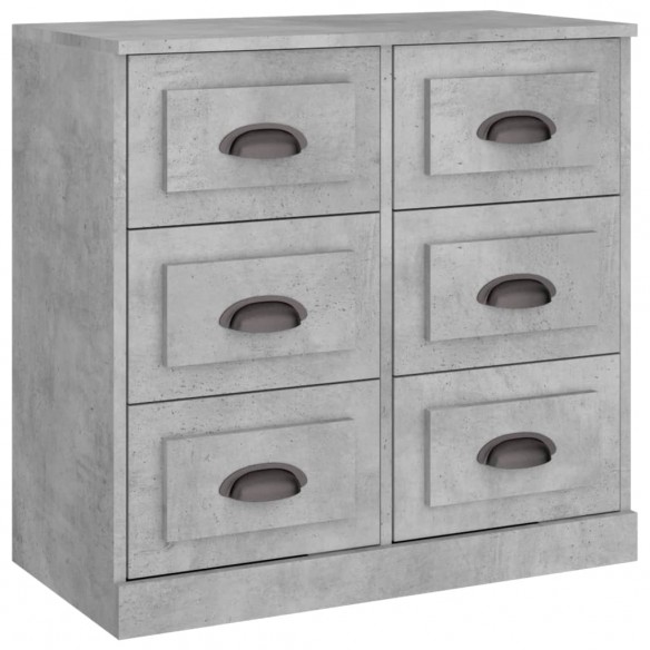 Buffets 2 pcs gris béton bois d'ingénierie