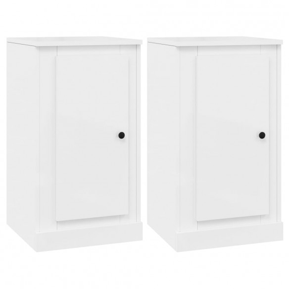 Buffets 3 pcs blanc brillant bois d'ingénierie