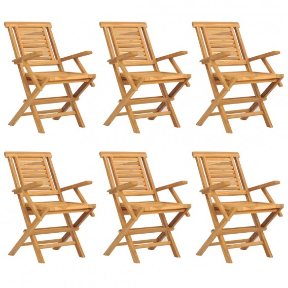 Chaises de jardin pliantes 6 pcs 56x63x90 cm bois massif teck