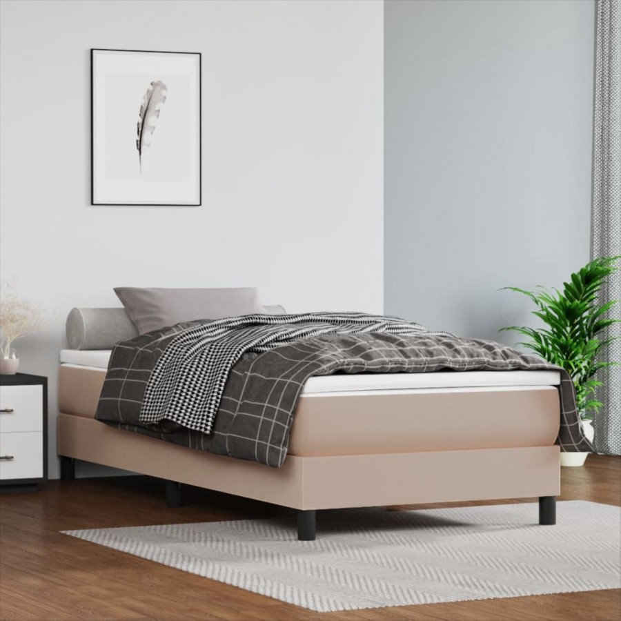 Sommier à lattes de lit avec matelas Cappuccino 100x200 cm