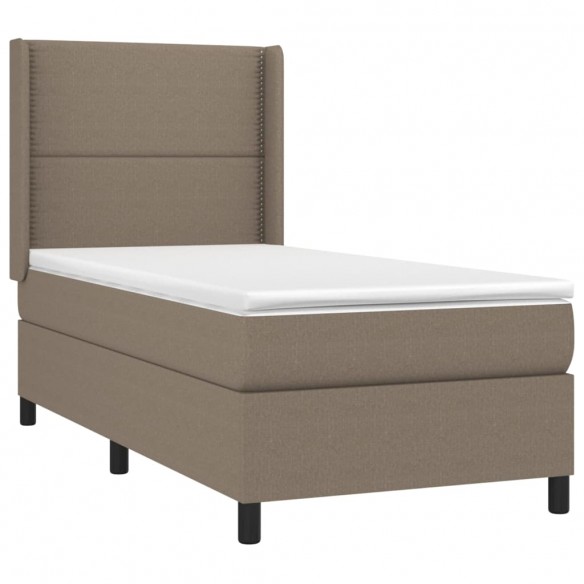 Cadre de lit matelas LED Taupe 100x200 cm Tissu