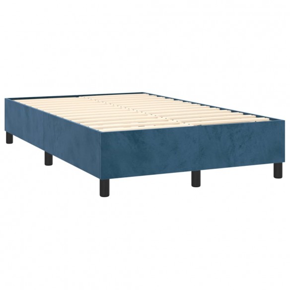 Cadre de lit avec matelas LED Bleu foncé 120x200 cm