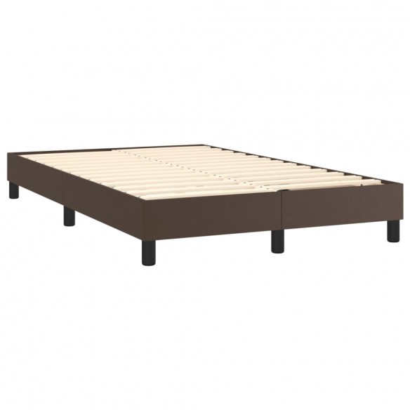 Cadre de lit matelas et LED Marron 120x200 cm