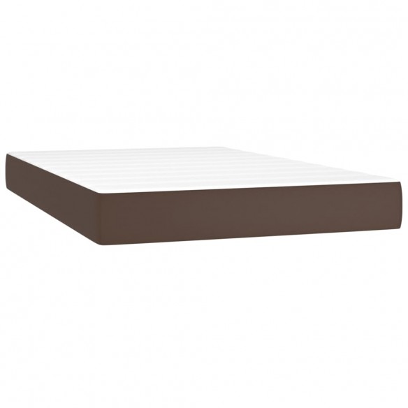 Cadre de lit matelas et LED Marron 120x200 cm