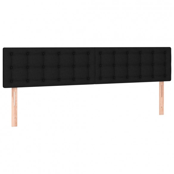 Cadre de lit et matelas et LED Noir 200x200 cm Tissu