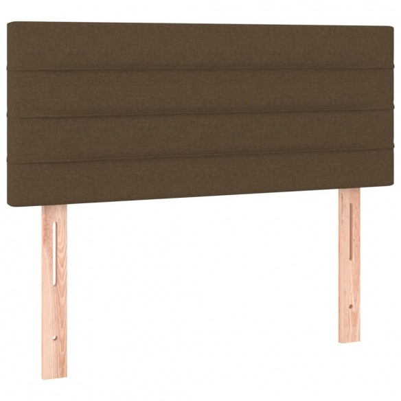 Cadre de lit et matelas et LED Marron foncé 90x200cm