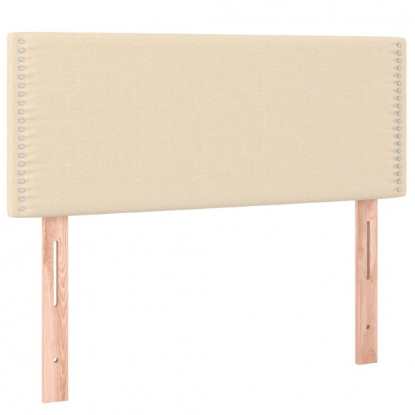 Cadre de lit avec matelas LED Crème 120x200 cm Tissu