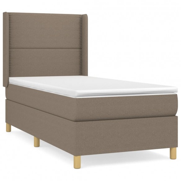 Sommier à lattes de lit avec matelas Taupe 80x200 cm Tissu