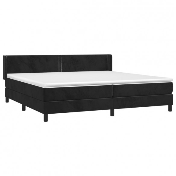 Cadre de lit et matelas Noir 200x200 cm Velours