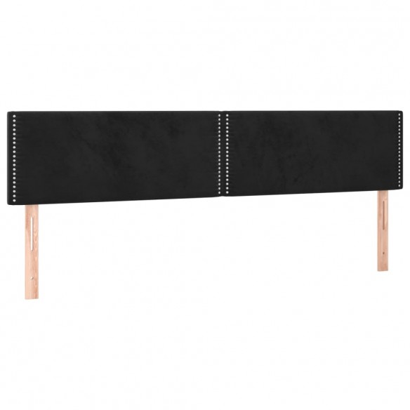 Cadre de lit et matelas Noir 200x200 cm Velours