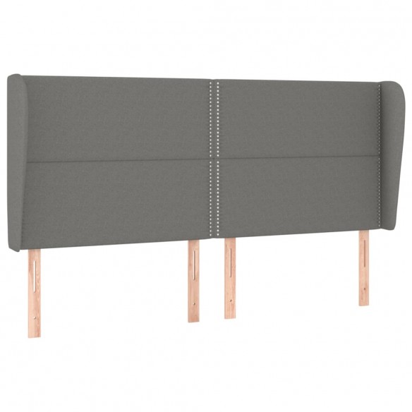 Cadre de lit avec matelas Gris foncé 200x200cm Tissu