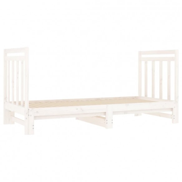 Lit coulissant Blanc 2x(90x190) cm Bois de pin massif