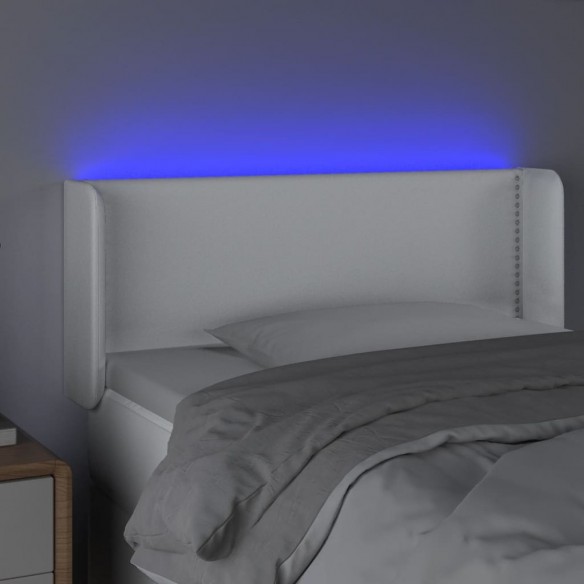 Tête de lit à LED Blanc 83x16x78/88 cm Similicuir