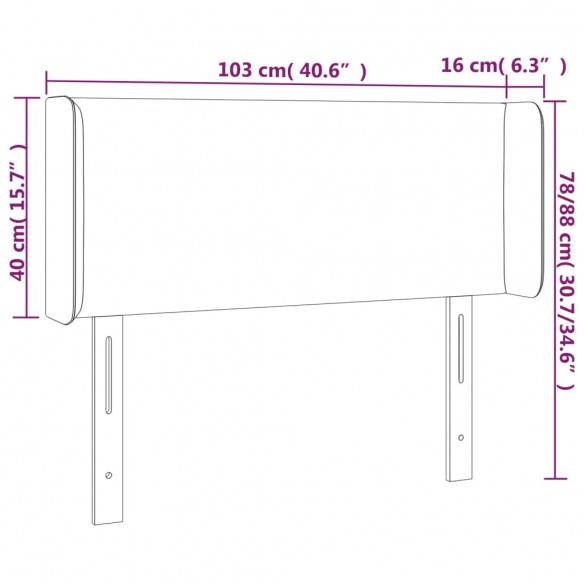 Tête de lit à LED Crème 103x16x78/88 cm Tissu