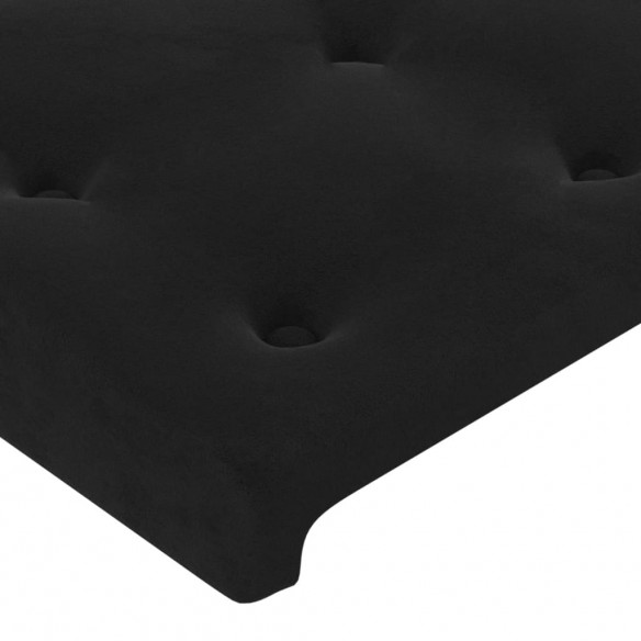 Tête de lit avec oreilles Noir 103x16x118/128 cm Velours