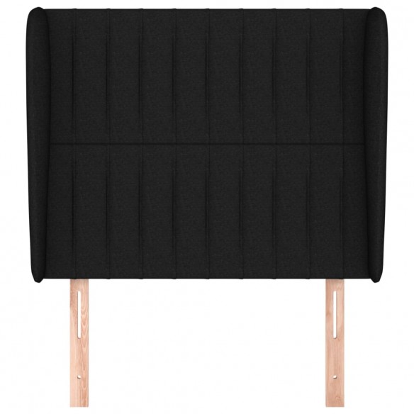 Tête de lit avec oreilles Noir 83x23x118/128 cm Tissu