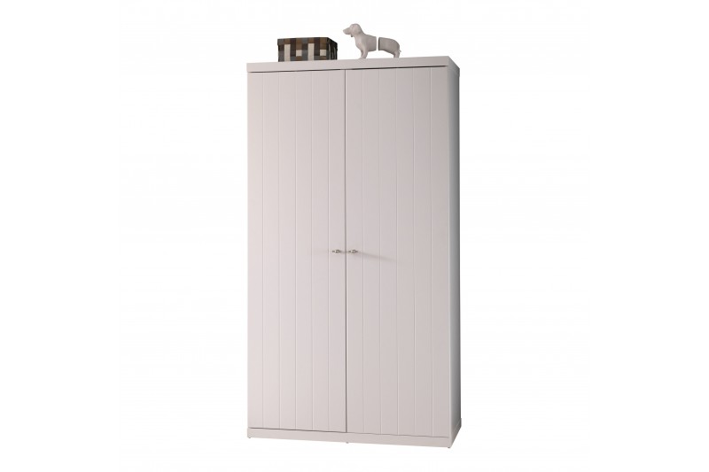 Armoire blanc laqué et bois MDF 2 portes