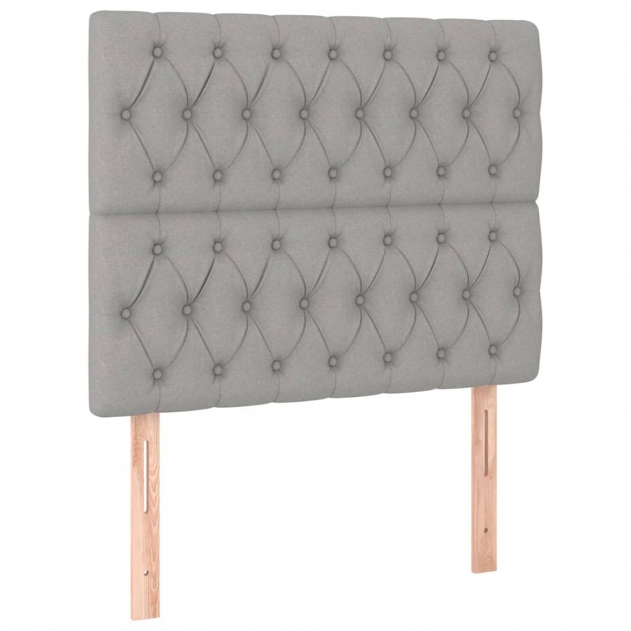 Têtes de lit 2 pcs Gris clair 90x7x78/88 cm Tissu Têtes de lit 2 pcs Gris clair 90x7x78/88 cm Tissu