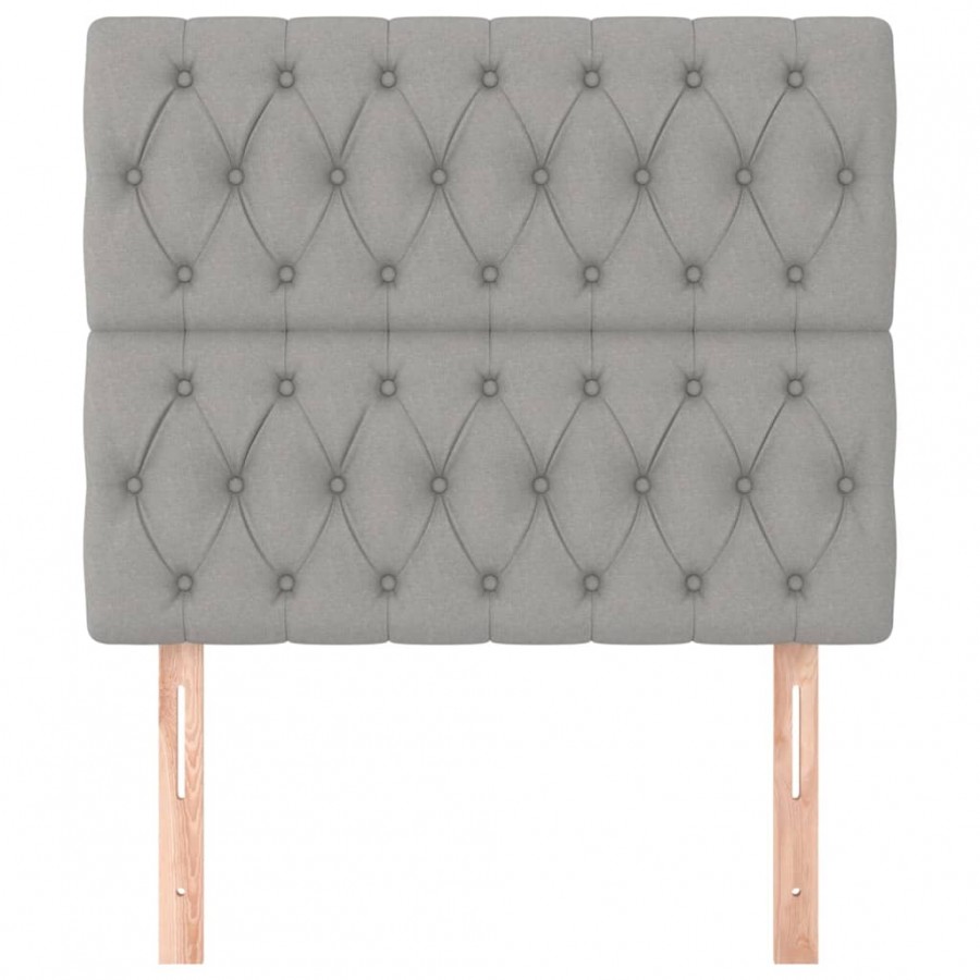 Têtes de lit 2 pcs Gris clair 90x7x78/88 cm Tissu Têtes de lit 2 pcs Gris clair 90x7x78/88 cm Tissu