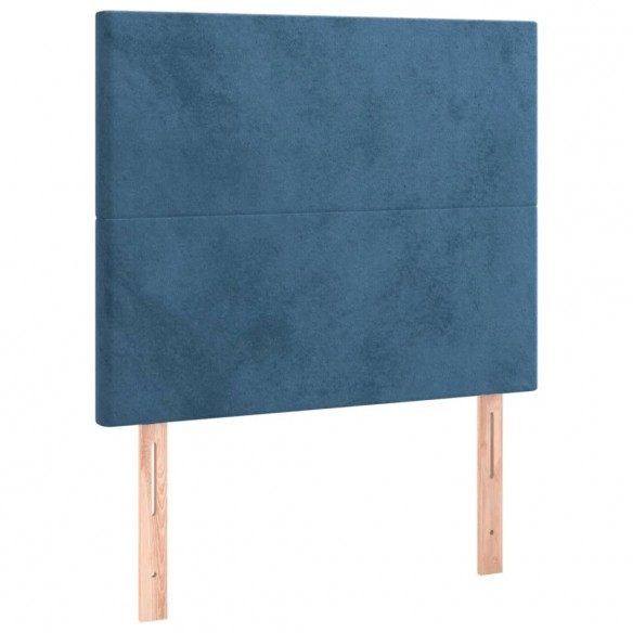 Têtes de lit 2 pcs Bleu foncé 100x5x78/88 cm Velours