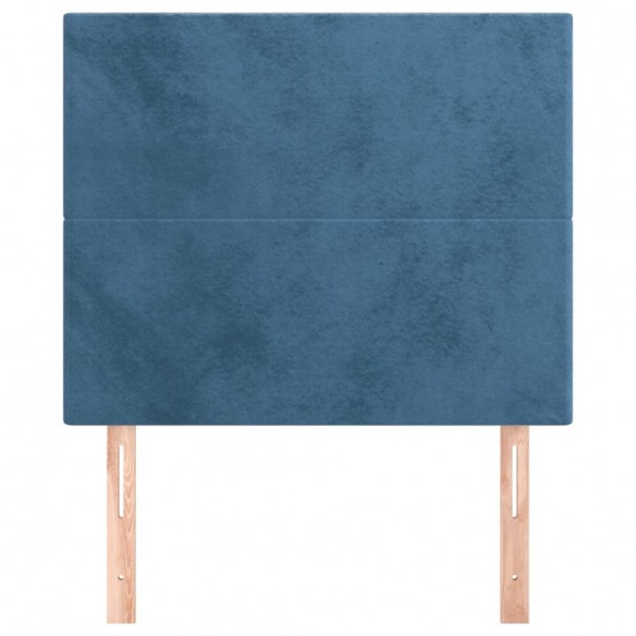 Têtes de lit 2 pcs Bleu foncé 100x5x78/88 cm Velours